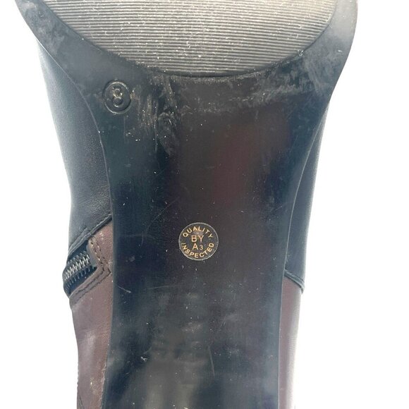 Isotoner Womens Patchwork Leather Ankle Boots Size 8 Platform Block Heel Y2K 90s - Picture 15 of 16